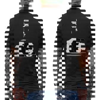 【暑い】パンダ 熊 夏 地球温暖化 熱中症 おもしろ 面白い 可愛い ユーモア ギャグ ネタ ウケ狙い 笑える 変な メンズTシャツ バックプリント - Kawaiitshirt