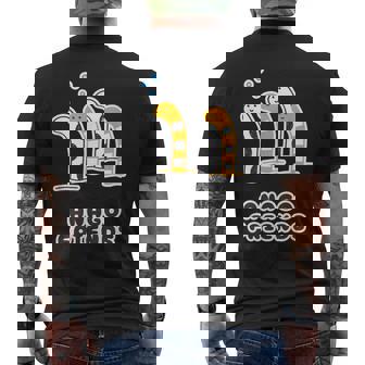 あなごフレンズ《チンアナゴ & ニシキアナゴ》【どうぶつフレンズ】水族館 ゆるくて かわいい 面白 動物 イラスト メンズTシャツ バックプリント - Kawaiitshirt