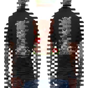 いちごくま かわいい くま 作品 描画 いちご フルーツ メンズTシャツ バックプリント - Kawaiitshirt