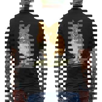 いぬ シェルティ 子犬 ペット かわいい 動物 イラスト メンズTシャツ バックプリント - Kawaiitshirt