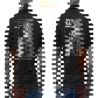 いや 猫と一緒にいい女 80年代 アニメ ヴィンテージ 漫画 メンズTシャツ バックプリント - Kawaiitshirt