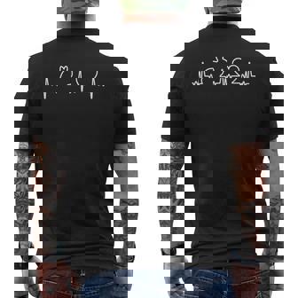 うさぎうさぎ心音心電図長耳うさぎ愛 メンズTシャツ バックプリント - Kawaiitshirt