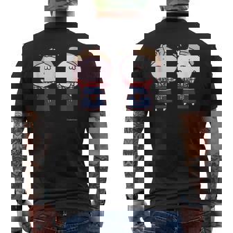 うさまる うさまるとうさこ ダークカラー メンズTシャツ バックプリント - Kawaiitshirt