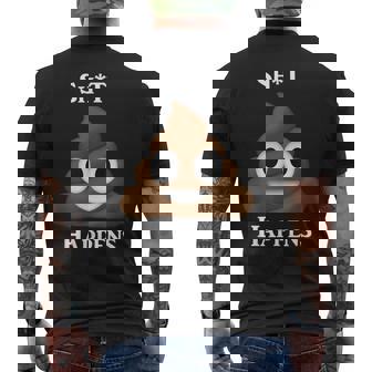 うんちパイル Happensmiling Happy メンズTシャツ バックプリント - Kawaiitshirt