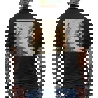 おかしな猫 神 創造 アダム ミーム イエス メンズTシャツ バックプリント - Kawaiitshirt