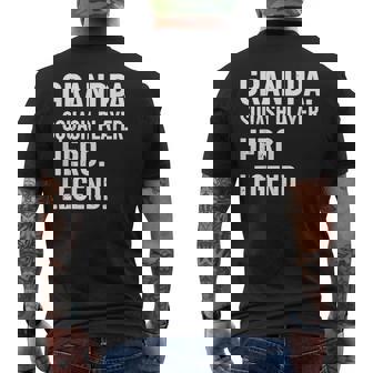 おじいちゃんスカッシュプレイヤーヒーローレジェンド-おじいちゃんスカッシュ メンズTシャツ バックプリント - Kawaiitshirt