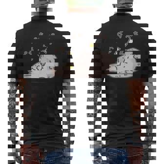 おなかをぺちぺちするアザラシちゃん おもしろ ネタ 水族館 かわいい メンズTシャツ バックプリント - Kawaiitshirt