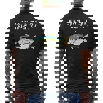 おひさしブリ ネタ 魚好き ブリ 魚 釣り好き ジョーク ギャグ ツッコミ ダジャレ おもしろ 釣り メンズTシャツ バックプリント - Kawaiitshirt