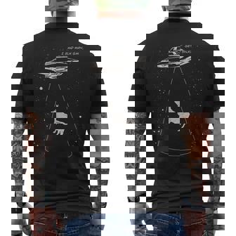 おもしろい エイリアン 牛 誘拐 ゲットミルク Ufo フライングソーサー メンズTシャツ バックプリント - Kawaiitshirt