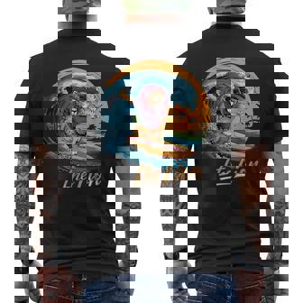 おもしろい ライオン サーフィン ライオン スポーツ サーファー 動物 恋人 夏 メンズTシャツ バックプリント - Kawaiitshirt