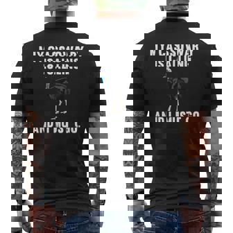 おもしろい俺のヒクイドリが呼んでるし、私は鳥に行かな メンズTシャツ バックプリント - Kawaiitshirt