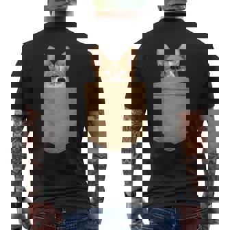 おもしろ犬好きギフトウェルシュ・コーギー・イン・マイ・ユア・ポケット メンズTシャツ バックプリント - Kawaiitshirt