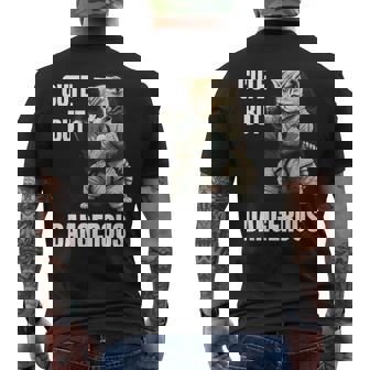 かわいいけど危険な空手 面白い テコンドー 猫 格闘技 メンズTシャツ バックプリント - Kawaiitshirt