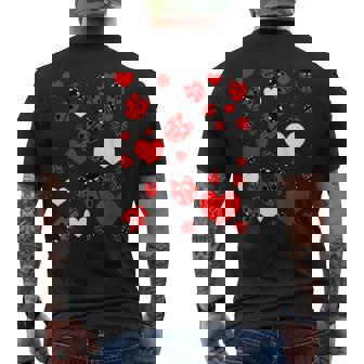 かわいいてんとう虫とハートのてんとう虫柄 メンズTシャツ バックプリント - Kawaiitshirt