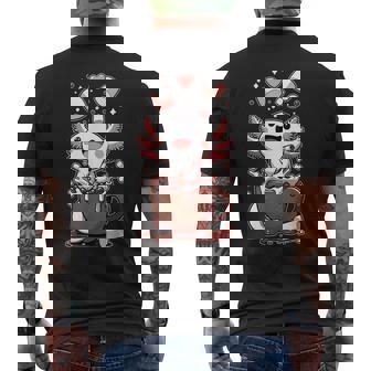 かわいいウーパールートル ホット チョコレート マシュマロ チョコレート ウーパールーパー メンズTシャツ バックプリント - Kawaiitshirt