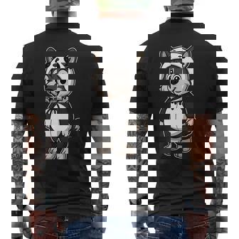 かわいいオオカミのパンダコスチューム ガールズ キッズ オオカミ愛好家 長袖tシャツ メンズTシャツ バックプリント - Kawaiitshirt