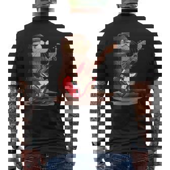 かわいいカワウソがギターを弾くコスチューム。 メンズTシャツ バックプリント - Kawaiitshirt