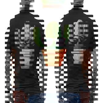 かわいいサボテン 鉢植え サボテン メンズTシャツ バックプリント - Kawaiitshirt