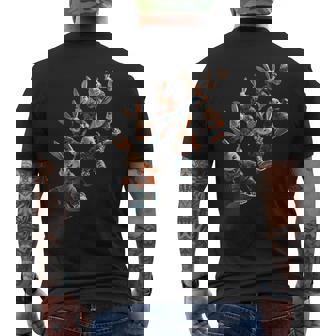 かわいいスノーボードウサギの漫画アート メンズTシャツ バックプリント - Kawaiitshirt