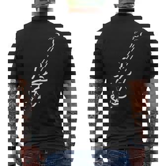 かわいいノートギターの形 メンズTシャツ バックプリント - Kawaiitshirt