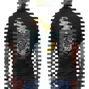 かわいいヒョウゲッコ トカゲ爬虫類 ヒョウ ヤモリのお父さん用 メンズTシャツ バックプリント - Kawaiitshirt