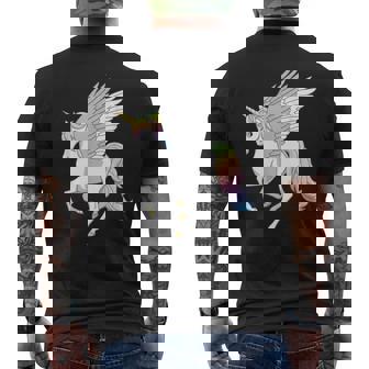 かわいいペガコーン フライングホース レインボー ユニコーン ペガサス メンズTシャツ バックプリント - Kawaiitshirt