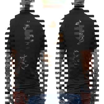 かわいいリス遊び、ポケットに登る、シマリス メンズTシャツ バックプリント - Kawaiitshirt