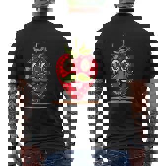 かわいい口ひげストロベリーコスチューム メンズTシャツ バックプリント - Kawaiitshirt