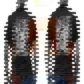 かわいい子犬の動物のクリスマス–サモエド犬のグラフィック メンズTシャツ バックプリント - Kawaiitshirt