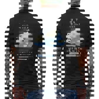 かわいい怠け者のシロクマの冬眠 メンズTシャツ バックプリント - Kawaiitshirt