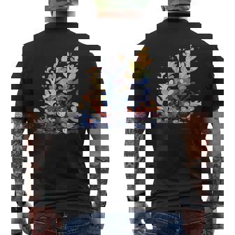 かわいい水彩 ウミウシの昆布の葉 羊 海洋の葉 ナメクジ メンズTシャツ バックプリント - Kawaiitshirt