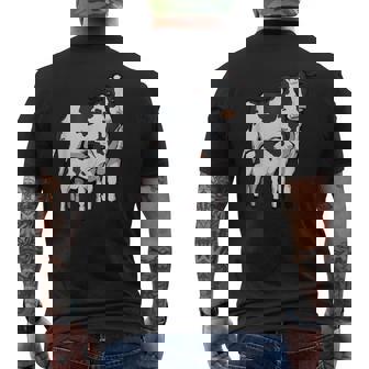 かわいい牛の絵 牛のアート 子牛 牛 母牛 メンズTシャツ バックプリント - Kawaiitshirt