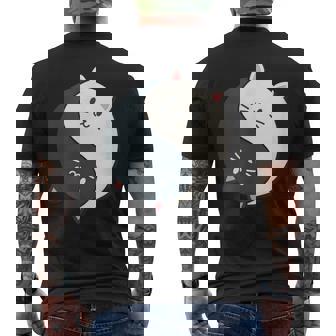 かわいい猫と一緒に陰陽師のサイン I Karma Yoga Cat メンズTシャツ バックプリント - Kawaiitshirt