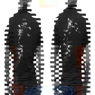 かわいい猫のシルエット 猫の肉球 猫好き 愛猫家 ペット 猫飼い おもしろ 可愛い ネコ ねこ 猫 メンズTシャツ バックプリント - Kawaiitshirt