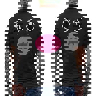かわいい豚の顔 ピンクの鼻 面白い動物愛好家コスチューム メンズTシャツ バックプリント - Kawaiitshirt