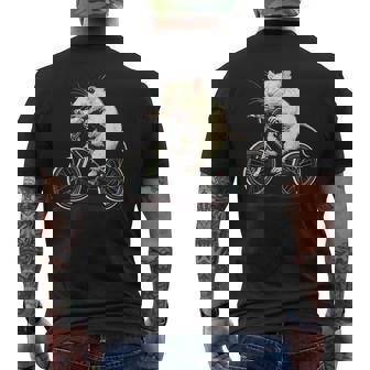 げっ歯類と白いネズミ愛好家のためのクールなサイクリングラット メンズTシャツ バックプリント - Kawaiitshirt