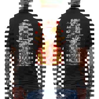 こけし 人形 シャツ 和装 赤 日本運 福 メンズTシャツ バックプリント - Kawaiitshirt