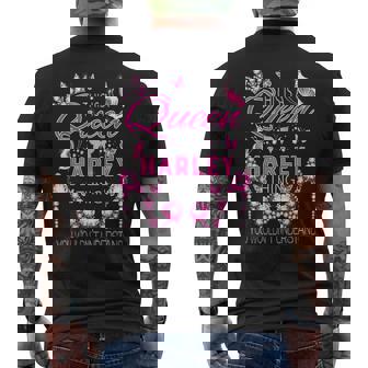 これはハーレーダビッドソンの女王の名前入り誕生日です。 メンズTシャツ バックプリント - Kawaiitshirt