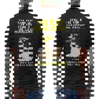 これは私の人間のコスチュームです私は本当にハヤブサ鳥です メンズTシャツ バックプリント - Kawaiitshirt