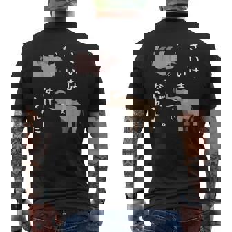 さいはいまなげられた ゾウ サイ かわいい メンズTシャツ バックプリント - Kawaiitshirt