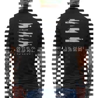 ししゃもさん メンズTシャツ バックプリント - Kawaiitshirt