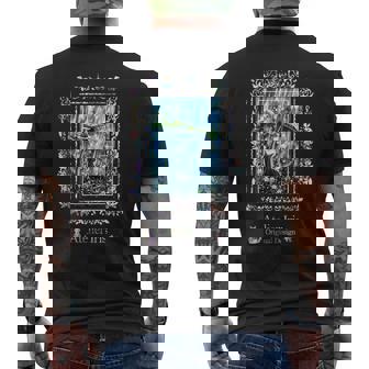 じっと雨宿り 猫 雨 メンズTシャツ バックプリント - Kawaiitshirt