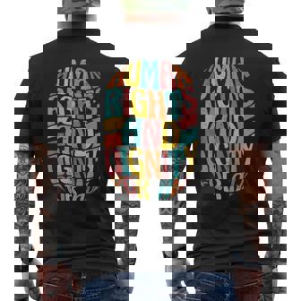 すべての人に人権と尊厳を メンズTシャツ バックプリント - Kawaiitshirt