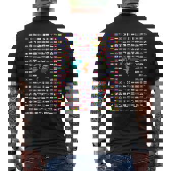 すべての国 世界の国旗 287 国旗 国際 メンズTシャツ バックプリント - Kawaiitshirt