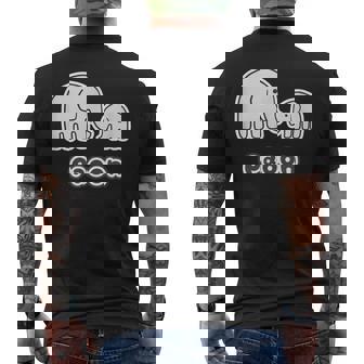 ぞうさん 親子【Paoon】象 赤ちゃん 家族 ファミリー【どうぶつフレンズ】かわいい 動物 キャラクター イラスト メンズTシャツ バックプリント - Kawaiitshirt