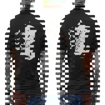 たぴ男ネコ – タピオカを飲む猫キャラデザインキッズから大人まで メンズTシャツ バックプリント - Kawaiitshirt