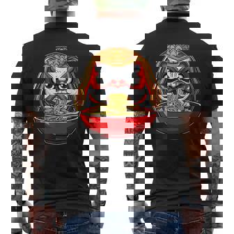 だるま人形 日本 ラーメン 和麺 メンズTシャツ バックプリント - Kawaiitshirt