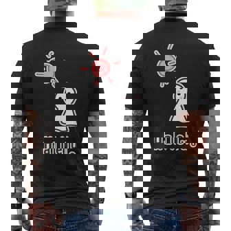 てるてる坊主 ハレルくん《晴れ》Hallelu 晴れる ぼうず【ゆるフレンズ】梅雨 かわいい キャラクター イラスト メンズTシャツ バックプリント - Kawaiitshirt