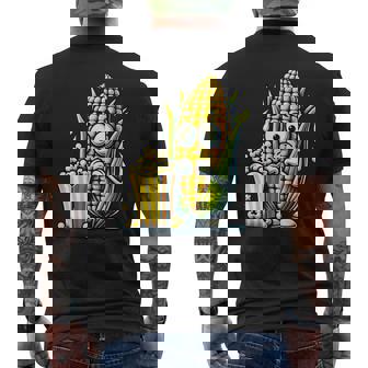 とうもろこしとポップコーンのキャラクター メンズTシャツ バックプリント - Kawaiitshirt