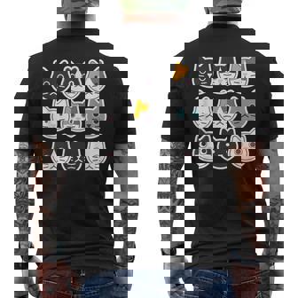 ねこ 9《ふぇいす》猫《黒・白・ハチワレ・三毛・ロシアン》【どうぶつフレンズ】顔 ゆるくて かわいい 動物 イラスト メンズTシャツ バックプリント - Kawaiitshirt